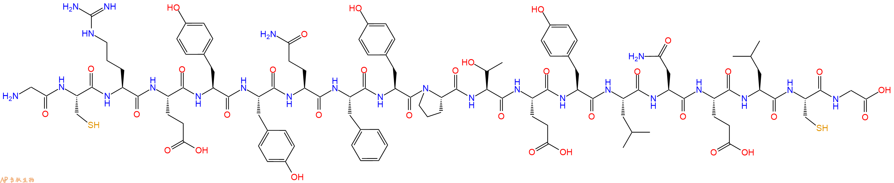 专肽生物产品H2N-Gly-Cys-Arg-Glu-Tyr-Tyr-Gln-Phe-Tyr-Pro-Thr-Glu-Tyr-Leu-Asn-Glu-Leu-Cys-Gly-OH