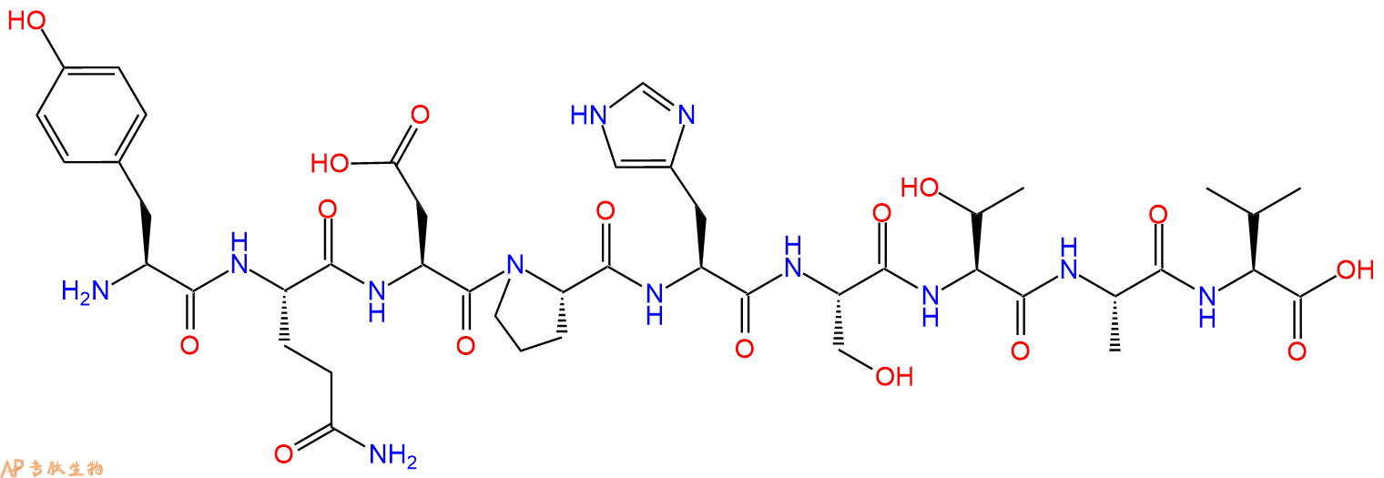 专肽生物产品H2N-Tyr-Gln-Asp-Pro-His-Ser-Thr-Ala-Val-OH