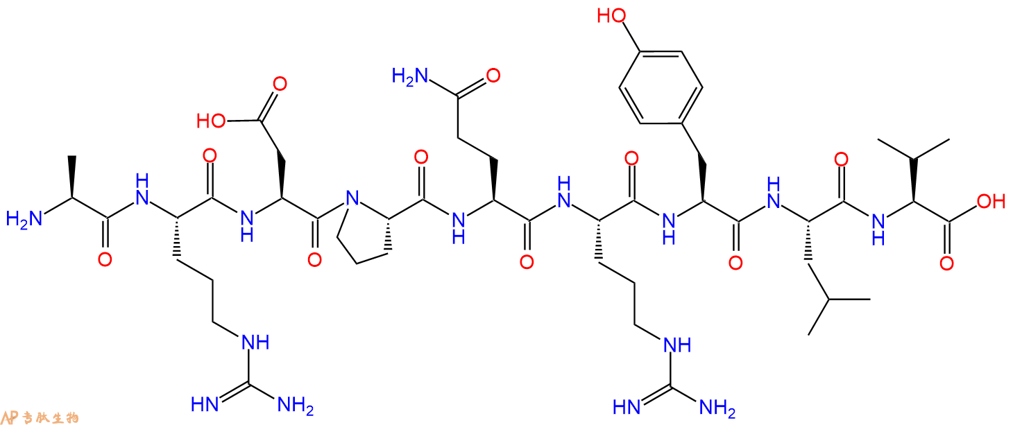 专肽生物产品H2N-Ala-Arg-Asp-Pro-Gln-Arg-Tyr-Leu-Val-OH