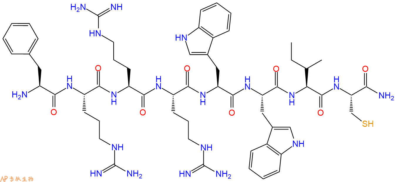 专肽生物产品H2N-Phe-Arg-Arg-Arg-Trp-Trp-Ile-Cys-CONH2