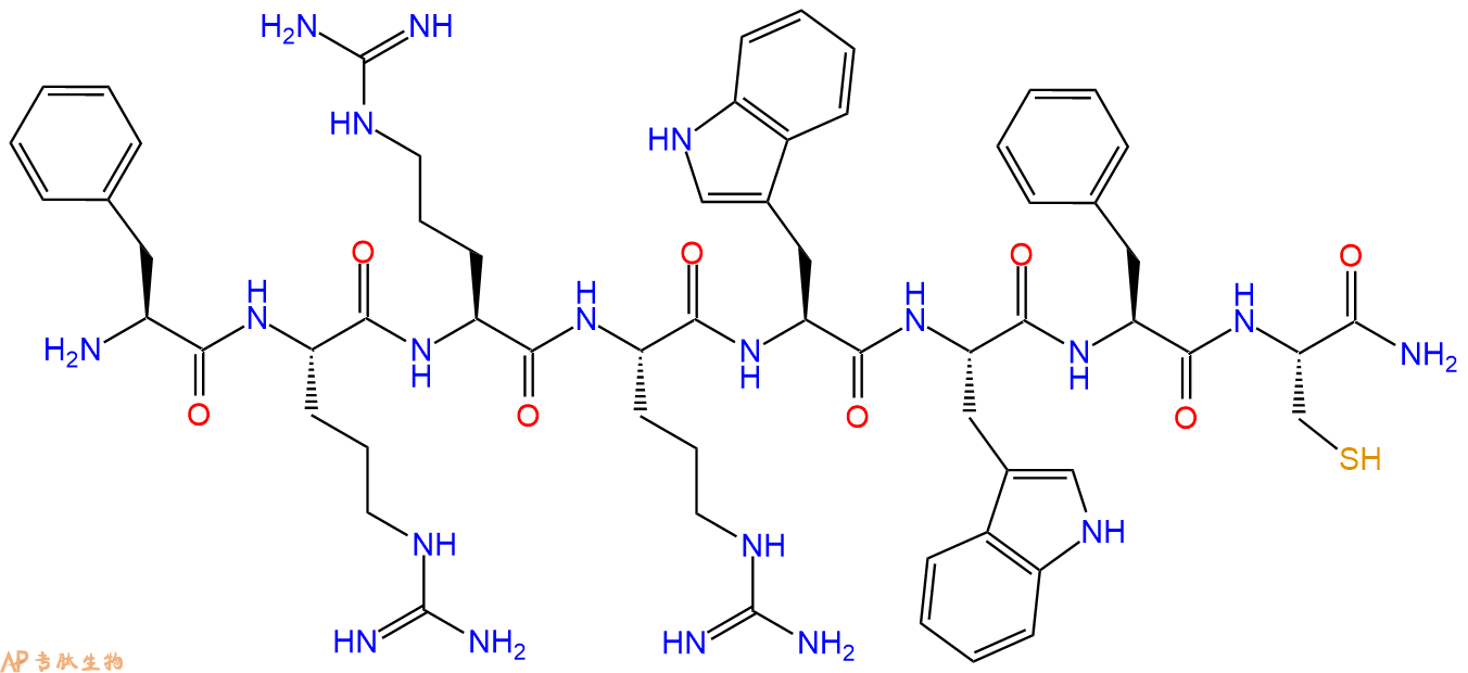 专肽生物产品H2N-Phe-Arg-Arg-Arg-Trp-Trp-Phe-Cys-CONH2