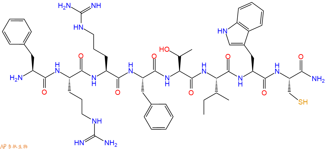 专肽生物产品H2N-Phe-Arg-Arg-Phe-Thr-Ile-Trp-Cys-CONH2