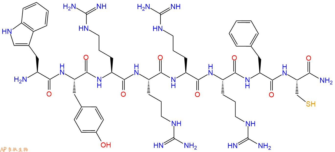 专肽生物产品H2N-Trp-Tyr-Arg-Arg-Arg-Arg-Phe-Cys-CONH2