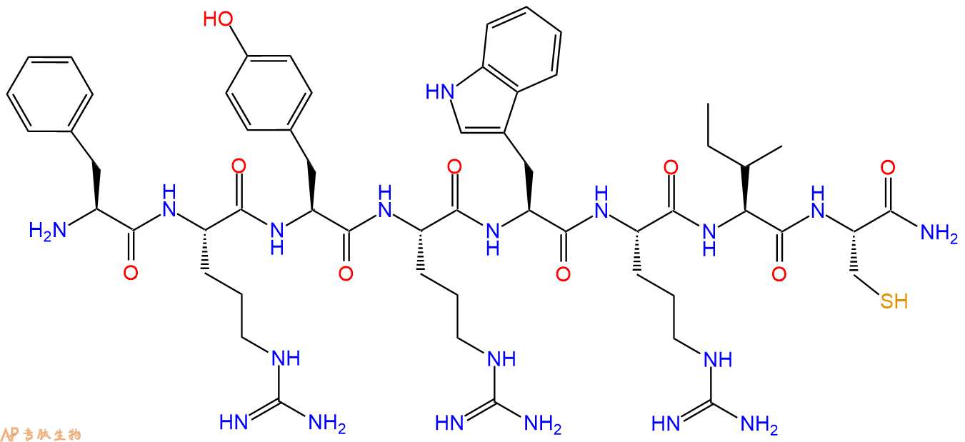 专肽生物产品H2N-Phe-Arg-Tyr-Arg-Trp-Arg-Ile-Cys-CONH2