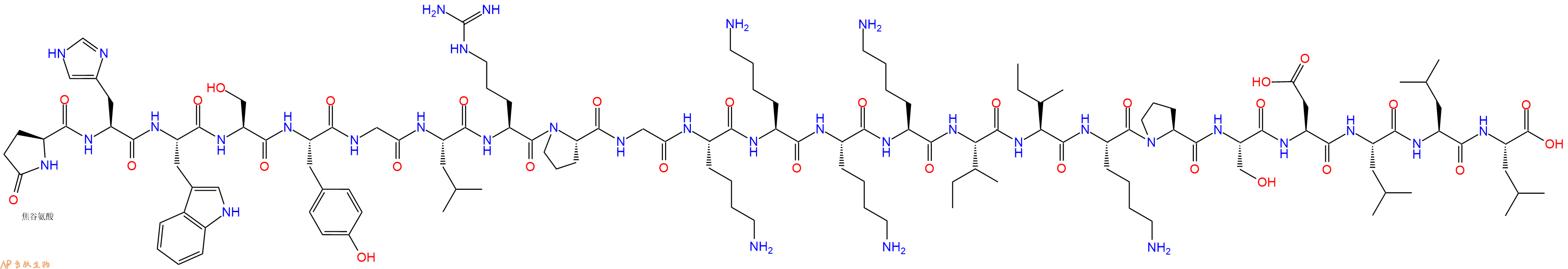 专肽生物产品Pyr-His-Trp-Ser-Tyr-Gly-Leu-Arg-Pro-Gly-Lys-Lys-Lys-Lys-Ile-Ile-Lys-Pro-Ser-Asp-Leu-Leu-Leu-OH