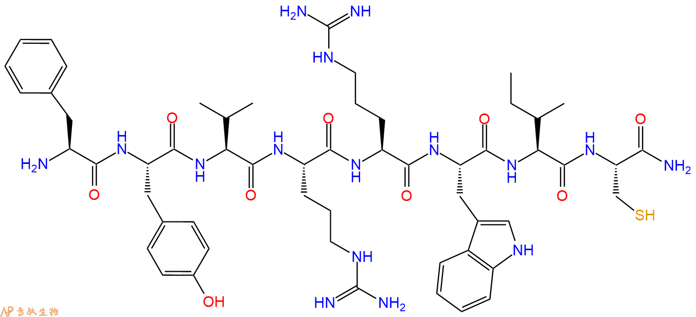 专肽生物产品H2N-Phe-Tyr-Val-Arg-Arg-Trp-Ile-Cys-CONH2