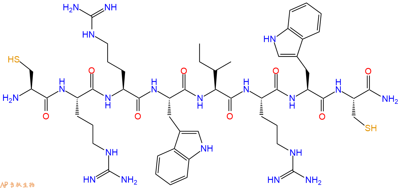 专肽生物产品H2N-Cys-Arg-Arg-Trp-Ile-Arg-Trp-Cys-CONH2