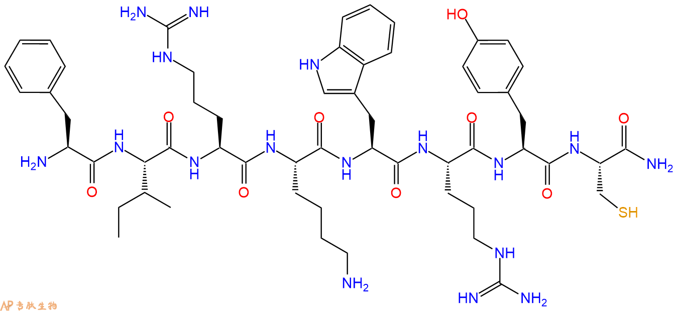 专肽生物产品H2N-Phe-Ile-Arg-Lys-Trp-Arg-Tyr-Cys-CONH2
