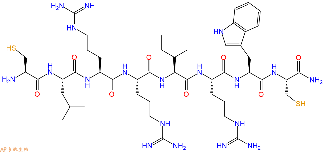专肽生物产品H2N-Cys-Leu-Arg-Arg-Ile-Arg-Trp-Cys-CONH2