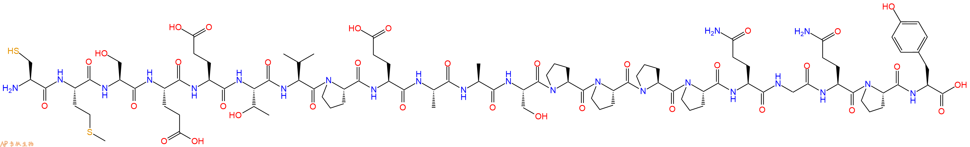 专肽生物产品H2N-Cys-Met-Ser-Glu-Glu-Thr-Val-Pro-Glu-Ala-Ala-Ser-Pro-Pro-Pro-Pro-Gln-Gly-Gln-Pro-Tyr-OH