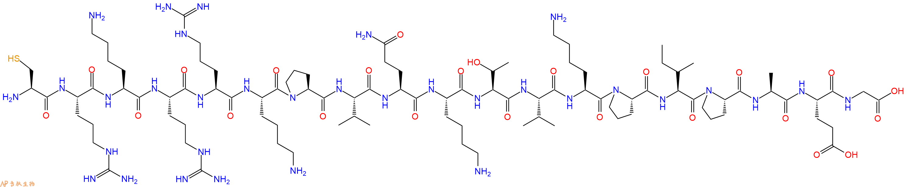 专肽生物产品H2N-Cys-Arg-Lys-Arg-Arg-Lys-Pro-Val-Gln-Lys-Thr-Val-Lys-Pro-Ile-Pro-Ala-Glu-Gly-OH
