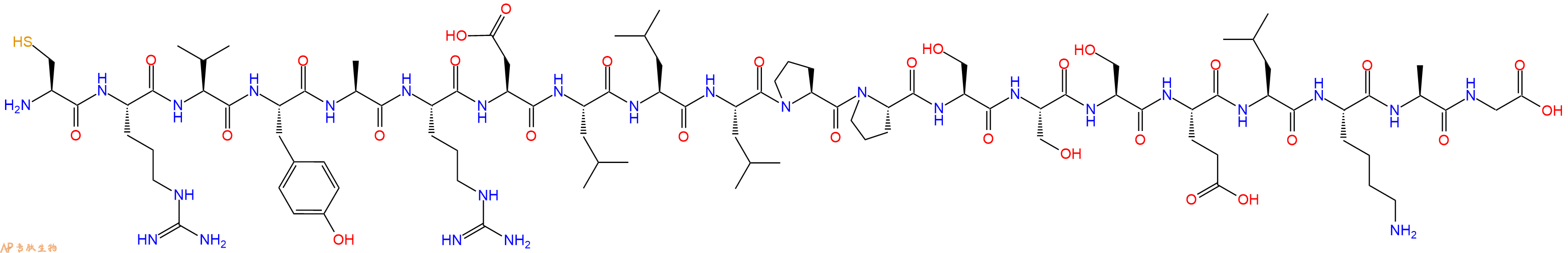专肽生物产品H2N-Cys-Arg-Val-Tyr-Ala-Arg-Asp-Leu-Leu-Leu-Pro-Pro-Ser-Ser-Ser-Glu-Leu-Lys-Ala-Gly-OH
