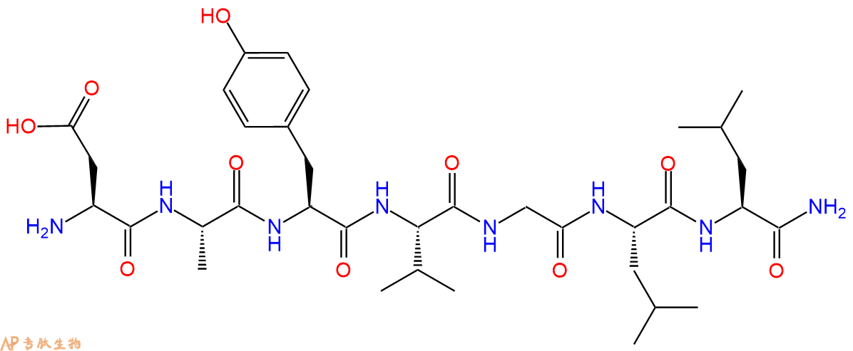 专肽生物产品H2N-Asp-Ala-Tyr-Val-Gly-Leu-Leu-CONH2