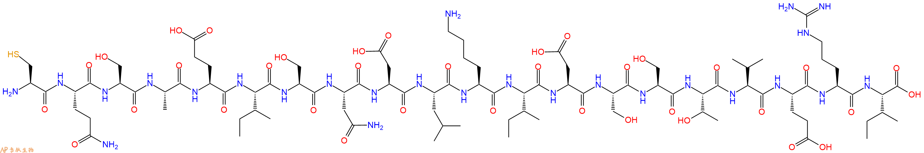 专肽生物产品H2N-Cys-Gln-Ser-Ala-Glu-Ile-Ser-Asn-Asp-Leu-Lys-Ile-Asp-Ser-Ser-Thr-Val-Glu-Arg-Ile-OH