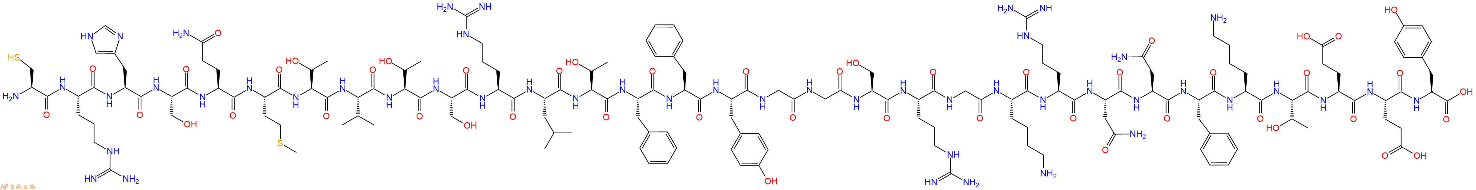 专肽生物产品H2N-Cys-Arg-His-Ser-Gln-Met-Thr-Val-Thr-Ser-Arg-Leu-Thr-Phe-Phe-Tyr-Gly-Gly-Ser-Arg-Gly-Lys-Arg-Asn-Asn-Phe-Lys-Thr-Glu-Glu-Tyr-OH