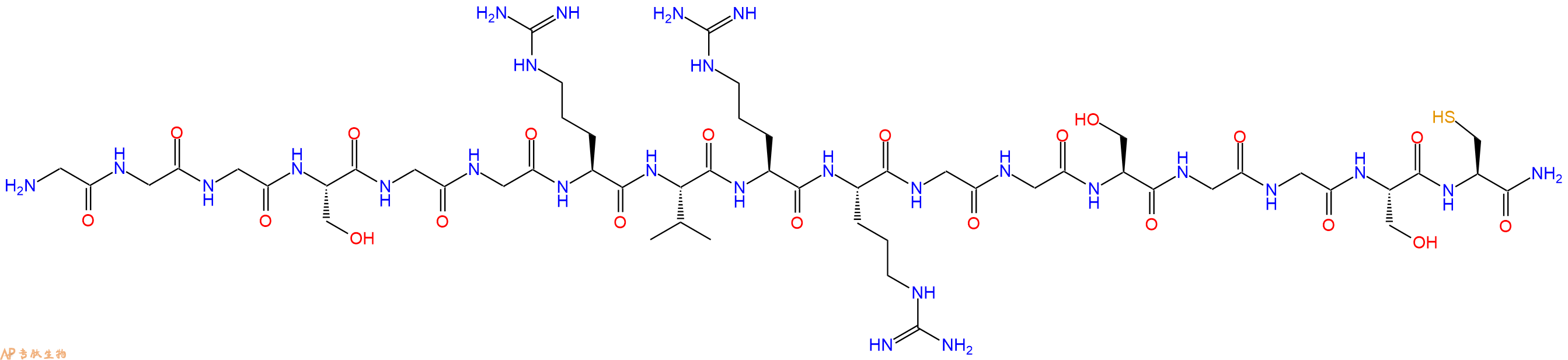 专肽生物产品H2N-Gly-Gly-Gly-Ser-Gly-Gly-Arg-Val-Arg-Arg-Gly-Gly-Ser-Gly-Gly-Ser-Cys-CONH2