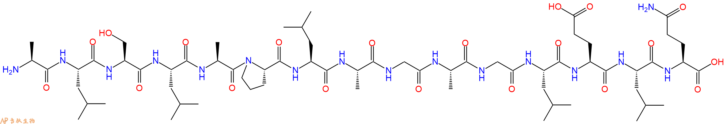 专肽生物产品H2N-Ala-Leu-Ser-Leu-Ala-Pro-Leu-Ala-Gly-Ala-Gly-Leu-Glu-Leu-Gln-OH