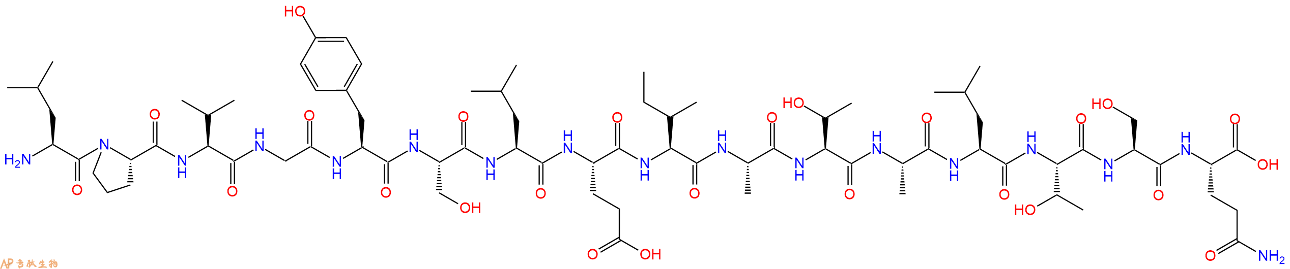 专肽生物产品H2N-Leu-Pro-Val-Gly-Tyr-Ser-Leu-Glu-Ile-Ala-Thr-Ala-Leu-Thr-Ser-Gln-OH