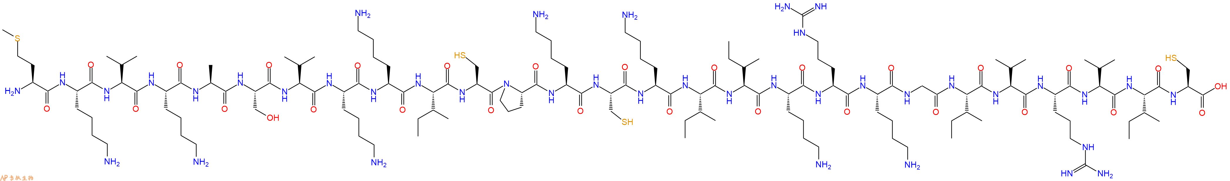专肽生物产品H2N-Met-Lys-Val-Lys-Ala-Ser-Val-Lys-Lys-Ile-Cys-Pro-Lys-Cys-Lys-Ile-Ile-Lys-Arg-Lys-Gly-Ile-Val-Arg-Val-Ile-Cys-OH