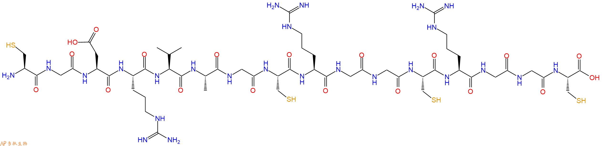 专肽生物产品H2N-Cys-Gly-Asp-Arg-Val-Ala-Gly-Cys-Arg-Gly-Gly-Cys-Arg-Gly-Gly-Cys-OH