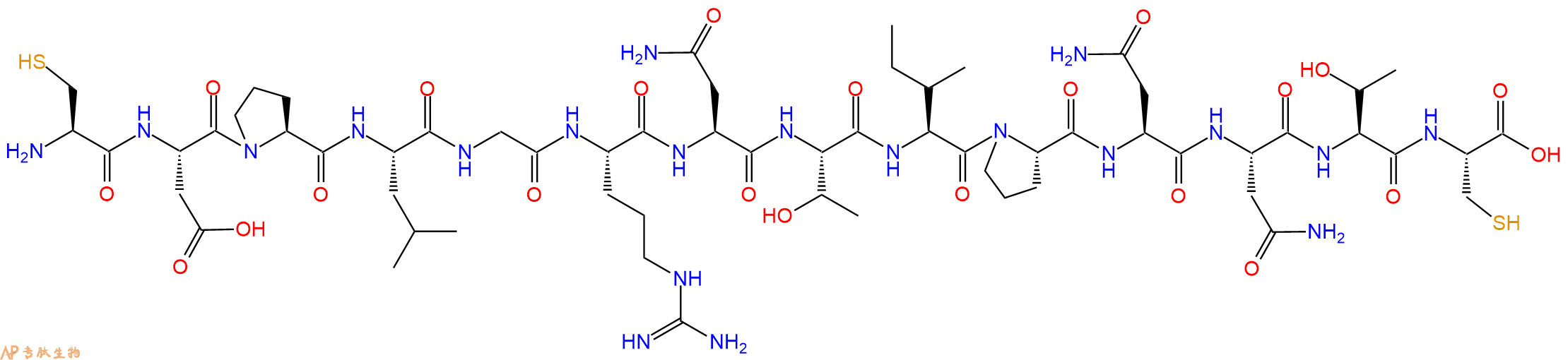 专肽生物产品H2N-Cys-Asp-Pro-Leu-Gly-Arg-Asn-Thr-Ile-Pro-Asn-Asn-Thr-Cys-OH