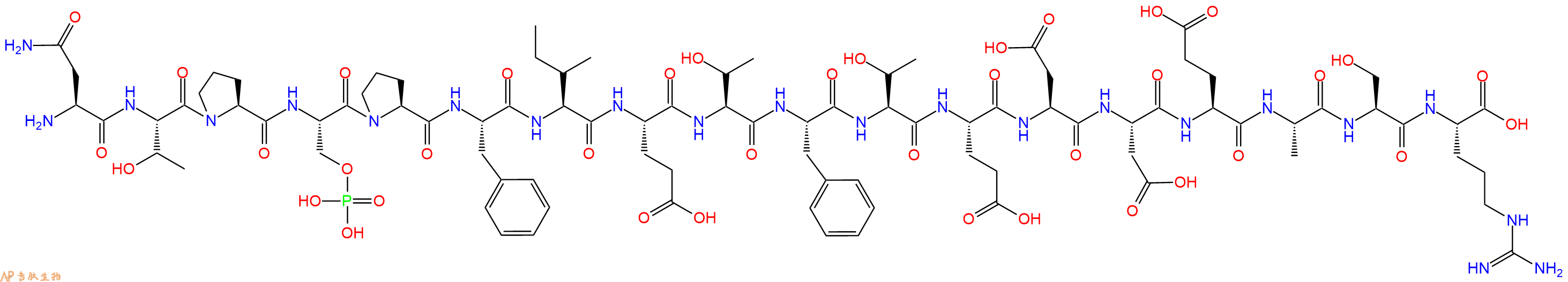 专肽生物产品H2N-Asn-Thr-Pro-Ser(PO3H2)-Pro-Phe-Ile-Glu-Thr-Phe-Thr-Glu-Asp-Asp-Glu-Ala-Ser-Arg-OH