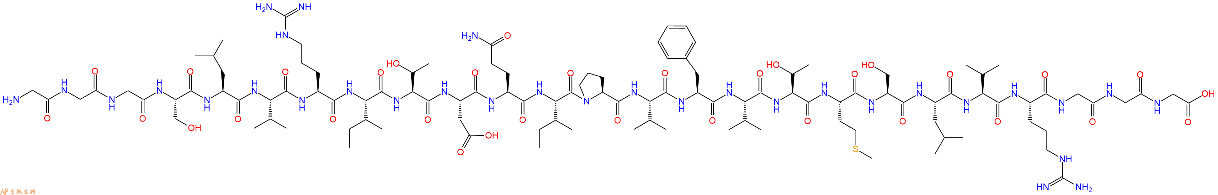 专肽生物产品H2N-Gly-Gly-Gly-Ser-Leu-Val-Arg-Ile-Thr-Asp-Gln-Ile-Pro-Val-Phe-Val-Thr-Met-Ser-Leu-Val-Arg-Gly-Gly-Gly-OH