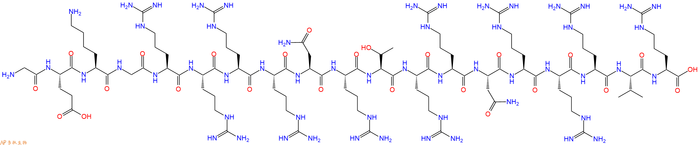专肽生物产品H2N-Gly-Glu-Lys-Gly-Arg-Arg-Arg-Arg-Asn-Arg-Thr-Arg-Arg-Asn-Arg-Arg-Arg-Val-Arg-OH