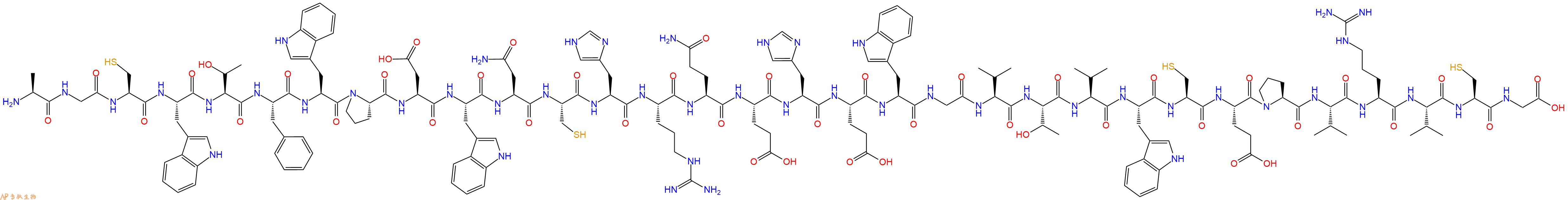 专肽生物产品H2N-Ala-Gly-Cys-Trp-Thr-Phe-Trp-Pro-Asp-Trp-Asn-Cys-His-Arg-Gln-Glu-His-Glu-Trp-Gly-Val-Thr-Val-Trp-Cys-Glu-Pro-Val-Arg-Val-Cys-Gly-OH