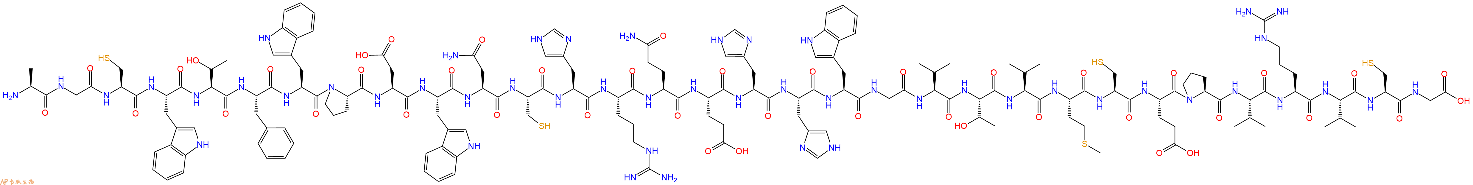 专肽生物产品H2N-Ala-Gly-Cys-Trp-Thr-Phe-Trp-Pro-Asp-Trp-Asn-Cys-His-Arg-Gln-Glu-His-His-Trp-Gly-Val-Thr-Val-Met-Cys-Glu-Pro-Val-Arg-Val-Cys-Gly-OH
