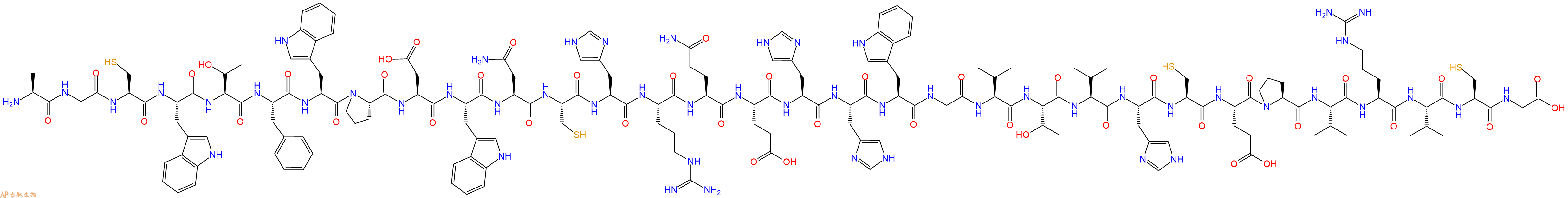 专肽生物产品H2N-Ala-Gly-Cys-Trp-Thr-Phe-Trp-Pro-Asp-Trp-Asn-Cys-His-Arg-Gln-Glu-His-His-Trp-Gly-Val-Thr-Val-His-Cys-Glu-Pro-Val-Arg-Val-Cys-Gly-OH