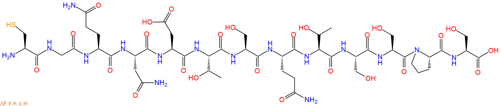 专肽生物产品H2N-Cys-Gly-Gln-Asn-Asp-Thr-Ser-Gln-Thr-Ser-Ser-Pro-Ser-OH