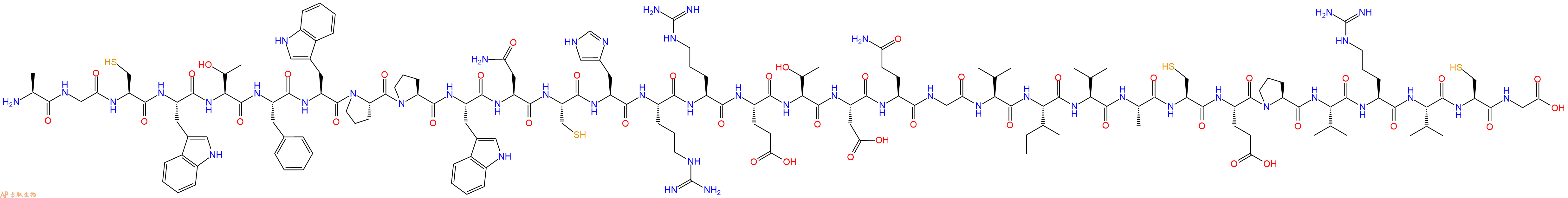 专肽生物产品H2N-Ala-Gly-Cys-Trp-Thr-Phe-Trp-Pro-Pro-Trp-Asn-Cys-His-Arg-Arg-Glu-Thr-Asp-Gln-Gly-Val-Ile-Val-Ala-Cys-Glu-Pro-Val-Arg-Val-Cys-Gly-OH