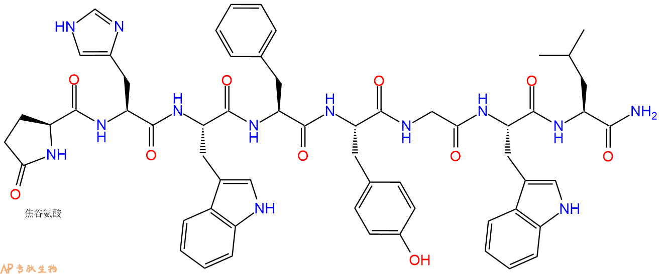 专肽生物产品Pyr-His-Trp-Phe-Tyr-Gly-Trp-Leu-CONH2