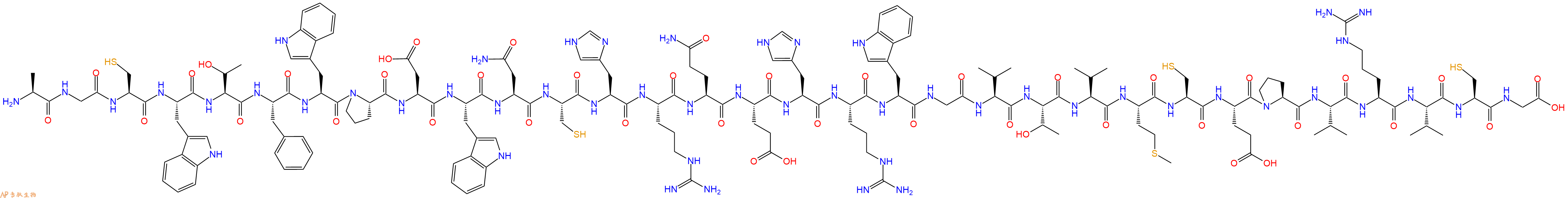 专肽生物产品H2N-Ala-Gly-Cys-Trp-Thr-Phe-Trp-Pro-Asp-Trp-Asn-Cys-His-Arg-Gln-Glu-His-Arg-Trp-Gly-Val-Thr-Val-Met-Cys-Glu-Pro-Val-Arg-Val-Cys-Gly-OH