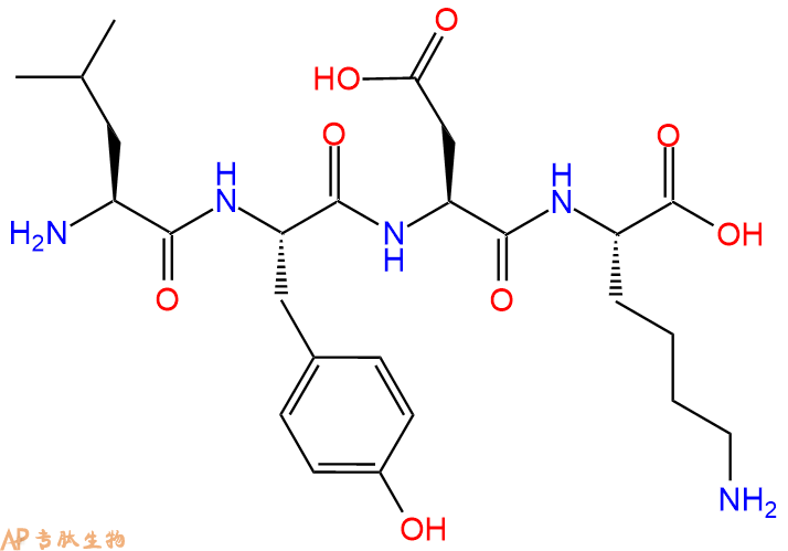 专肽生物产品H2N-Leu-Tyr-Asp-Lys-OH