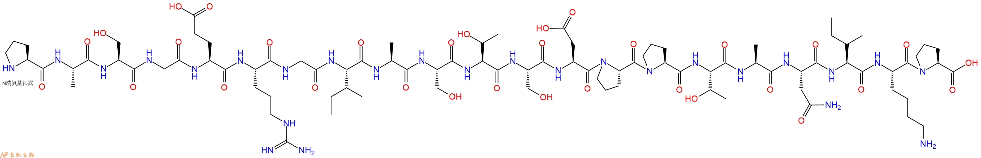 专肽生物产品H2N-Pro-Ala-Ser-Gly-Glu-Arg-Gly-Ile-Ala-Ser-Thr-Ser-Asp-Pro-Pro-Thr-Ala-Asn-Ile-Lys-Pro-OH