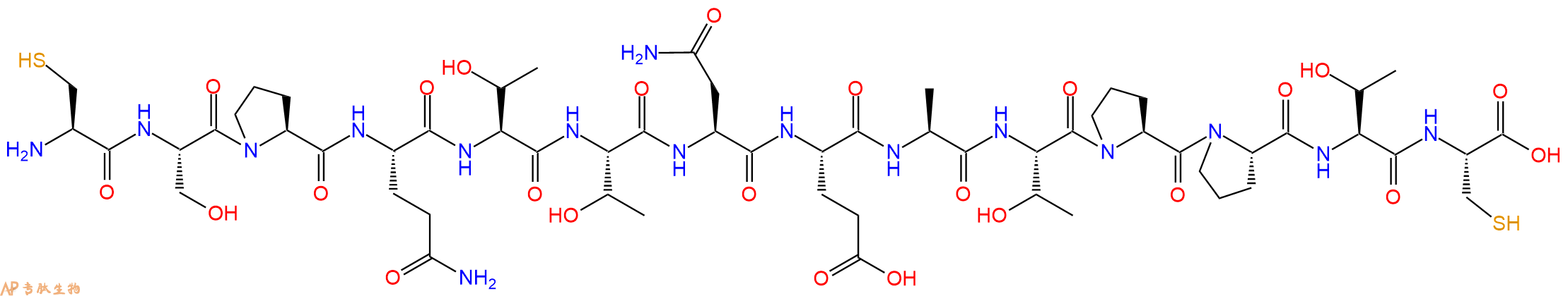 专肽生物产品H2N-Cys-Ser-Pro-Gln-Thr-Thr-Asn-Glu-Ala-Thr-Pro-Pro-Thr-Cys-OH