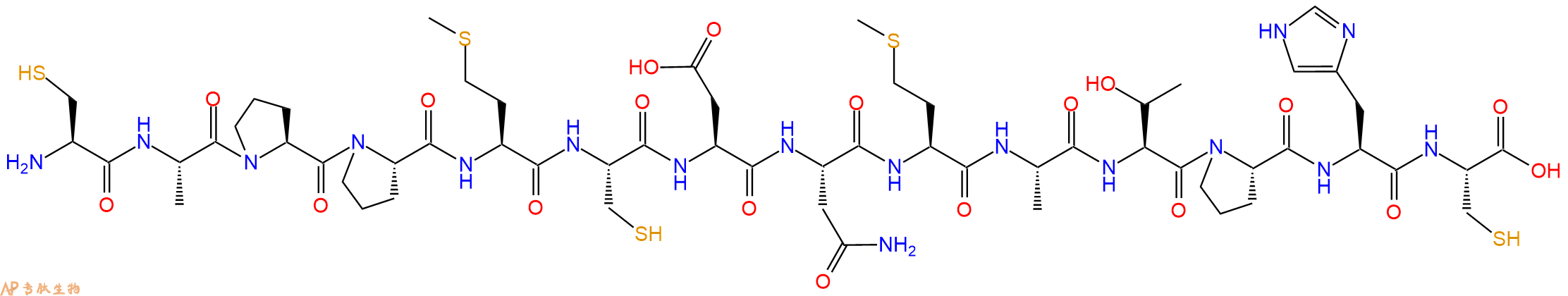 专肽生物产品H2N-Cys-Ala-Pro-Pro-Met-Cys-Asp-Asn-Met-Ala-Thr-Pro-His-Cys-OH