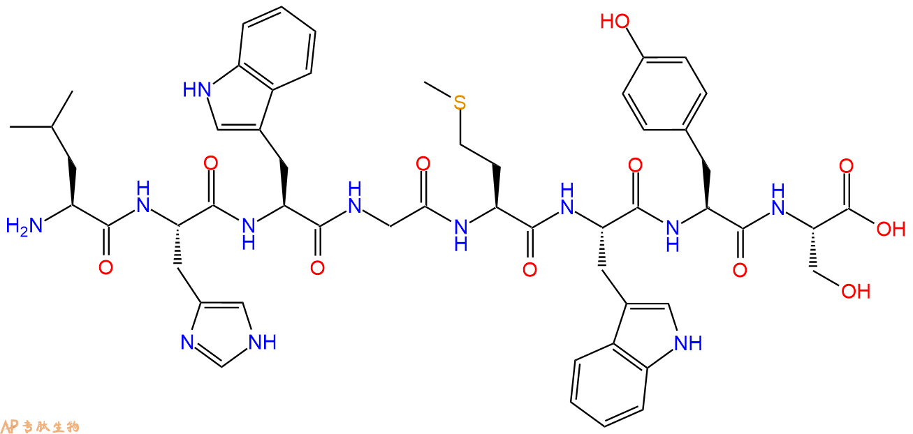 专肽生物产品H2N-Leu-His-Trp-Gly-Met-Trp-Tyr-Ser-OH