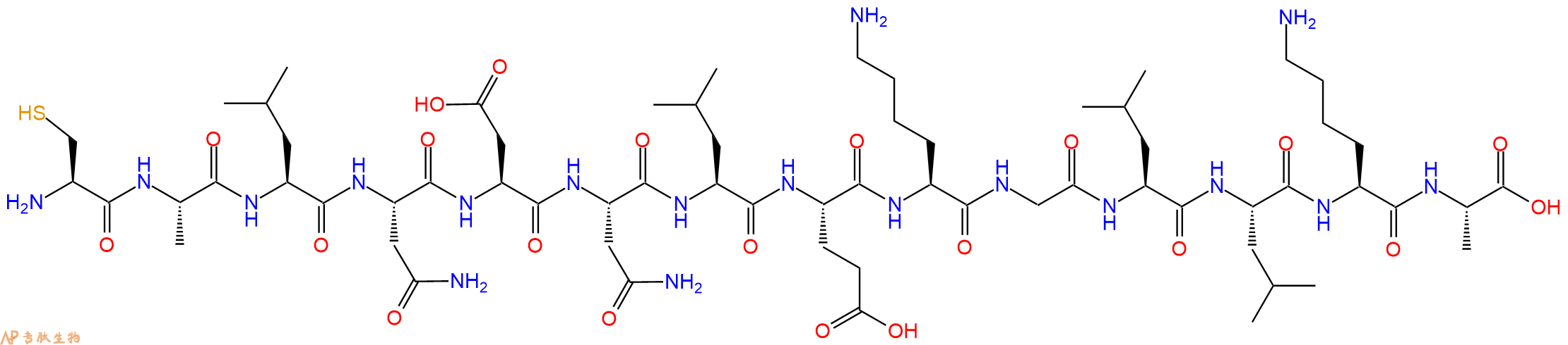 专肽生物产品H2N-Cys-Ala-Leu-Asn-Asp-Asn-Leu-Glu-Lys-Gly-Leu-Leu-Lys-Ala-OH