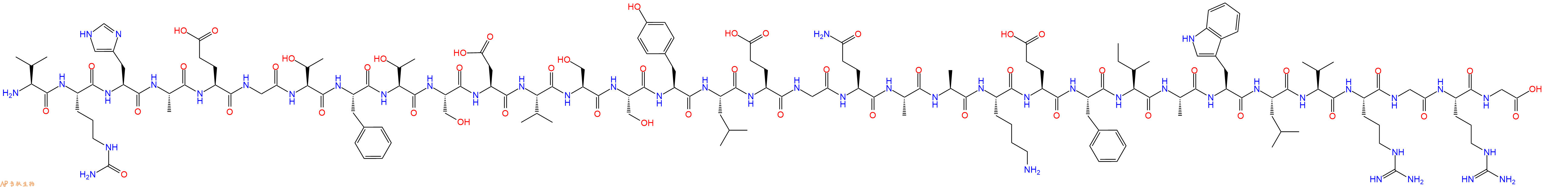 专肽生物产品H2N-Val-Cit-His-Ala-Glu-Gly-Thr-Phe-Thr-Ser-Asp-Val-Ser-Ser-Tyr-Leu-Glu-Gly-Gln-Ala-Ala-Lys-Glu-Phe-Ile-Ala-Trp-Leu-Val-Arg-Gly-Arg-Gly-OH