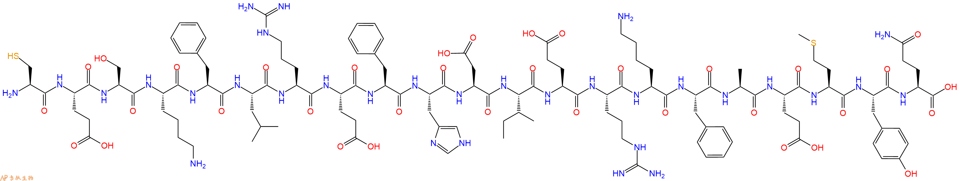专肽生物产品H2N-Cys-Glu-Ser-Lys-Phe-Leu-Arg-Glu-Phe-His-Asp-Ile-Glu-Arg-Lys-Phe-Ala-Glu-Met-Tyr-Gln-OH