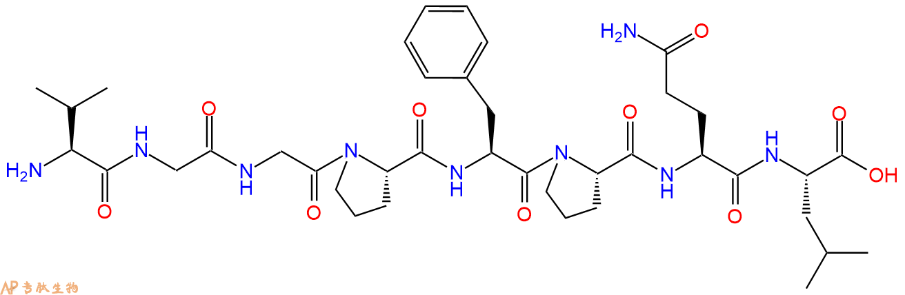 专肽生物产品H2N-Val-Gly-Gly-Pro-Phe-Pro-Gln-Leu-OH