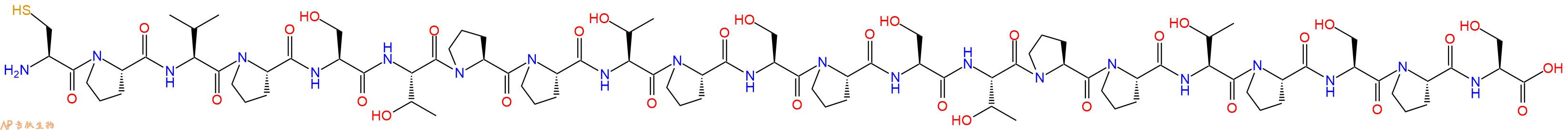 专肽生物产品H2N-Cys-Pro-Val-Pro-Ser-Thr-Pro-Pro-Thr-Pro-Ser-Pro-Ser-Thr-Pro-Pro-Thr-Pro-Ser-Pro-Ser-OH