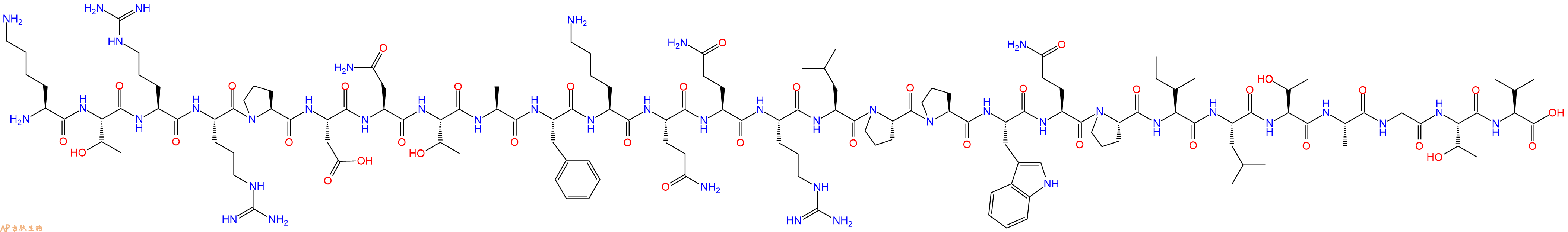 专肽生物产品H2N-Lys-Thr-Arg-Arg-Pro-Asp-Asn-Thr-Ala-Phe-Lys-Gln-Gln-Arg-Leu-Pro-Pro-Trp-Gln-Pro-Ile-Leu-Thr-Ala-Gly-Thr-Val-OH
