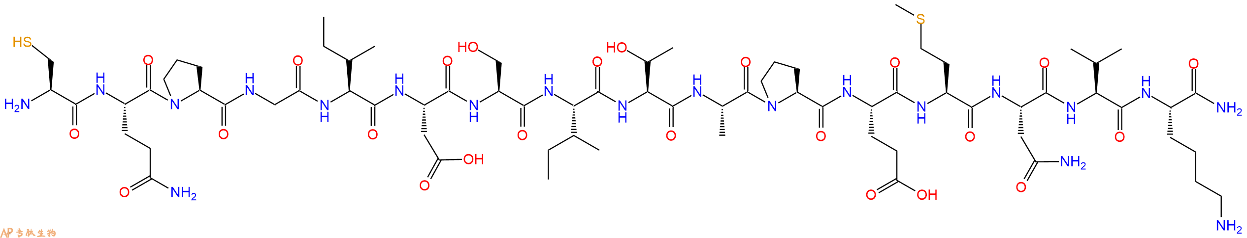 专肽生物产品H2N-Cys-Gln-Pro-Gly-Ile-Asp-Ser-Ile-Thr-Ala-Pro-Glu-Met-Asn-Val-Lys-CONH2