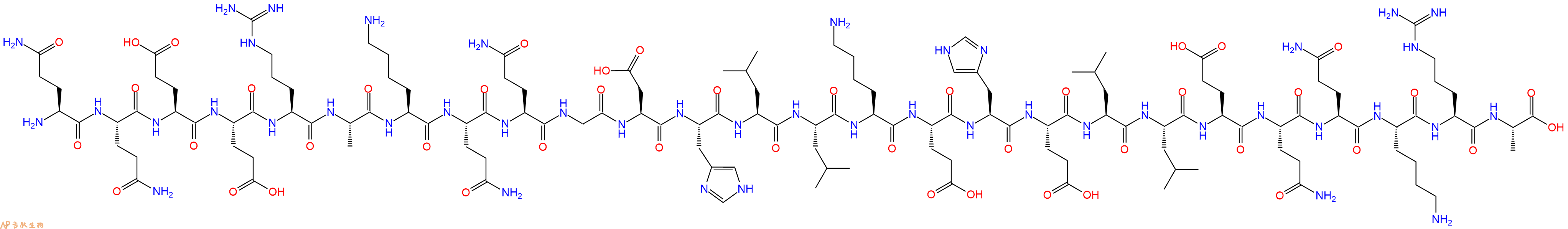 专肽生物产品H2N-Gln-Gln-Glu-Glu-Arg-Ala-Lys-Gln-Gln-Gly-Asp-His-Leu-Leu-Lys-Glu-His-Glu-Leu-Leu-Glu-Gln-Gln-Lys-Arg-Ala-OH
