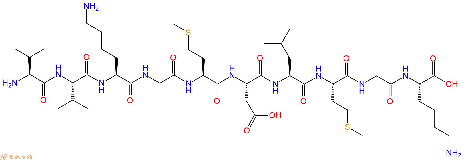 专肽生物产品H2N-Val-Val-Lys-Gly-Met-Asp-Leu-Met-Gly-Lys-OH