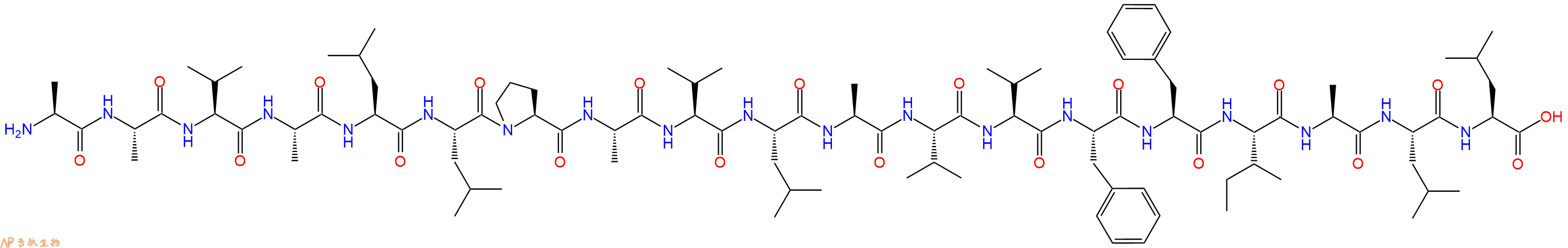 专肽生物产品H2N-Ala-Ala-Val-Ala-Leu-Leu-Pro-Ala-Val-Leu-Ala-Val-Val-Phe-Phe-Ile-Ala-Leu-Leu-OH